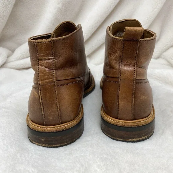 Chukka Bacco Bucci Sheep Skin Studio Brown Leather Ankle Dress Shoe Boots Men 10